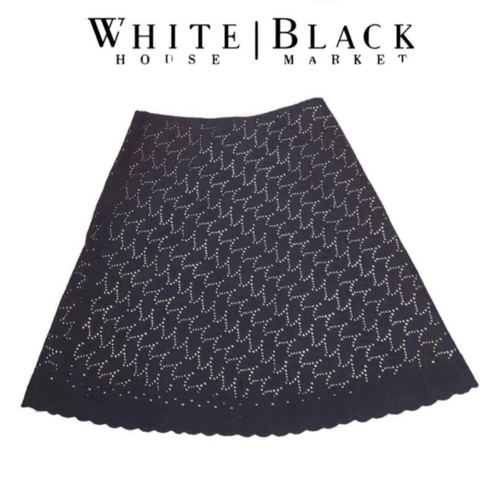 White House Black Market Womens Size 6 Black Lace A-line Skirt